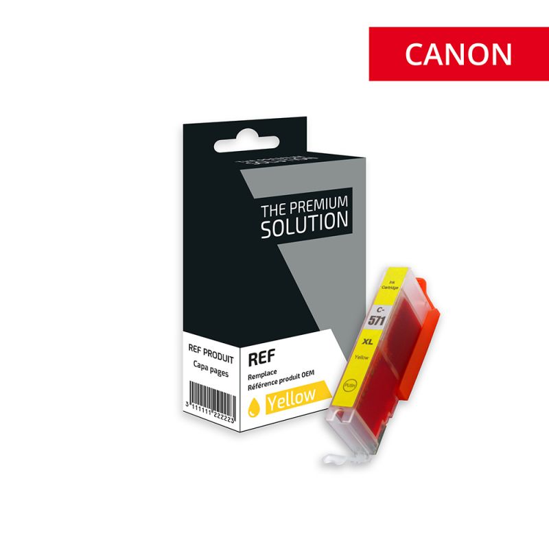 Canon 571XL - cartouche jet d'encre équivalent à CLI571YXL, 0334C001 -