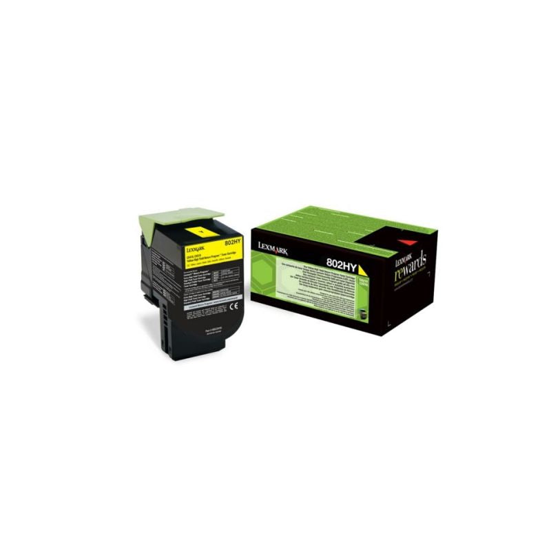 Original Lexmark 80C2HY0 / 802HY Toner jaune, 3000 pages